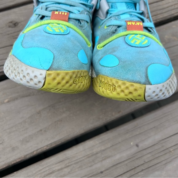 Adidas Harden Vol. 6 J “Pulse Aqua Solar Yellow” Kids Boost | Boys Size 3.5 - Picture 13 of 16